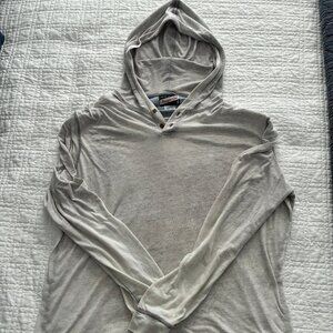 Johnnie-O Hangin’ Out Lightweight Henley 3- Button Hoodie. Men's L